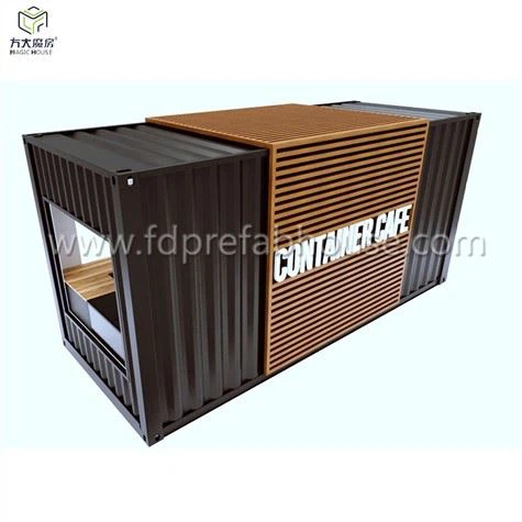 การออกแบบร้านกาแฟคอนเทนเนอร์สีดำใหม่